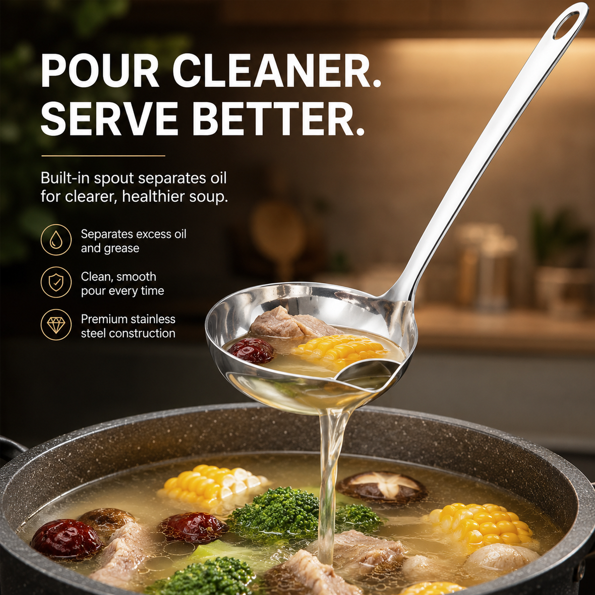 🥳HOT SALE🥳💞10K+ SOLD! Oil Separator Spoon – From £6.99! Filters fat, stainless steel & heat-resistant. Healthier meals – grab yours! ✅