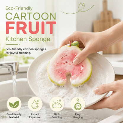 🔥 HOT SALE 50%OFF🍓Cute Fruit Shaped Dishwashing Sponge Scrubber✨