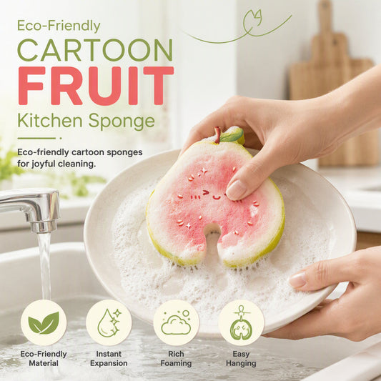 🔥 HOT SALE 50%OFF🍓Cute Fruit Shaped Dishwashing Sponge Scrubber✨
