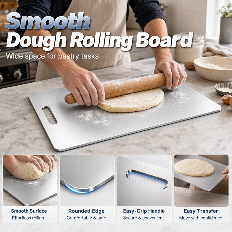 🎁💥LAST DAY SPECIAL PRICE!-￡7.99!!✨Stainless Steel Double-Sided Cutting Board