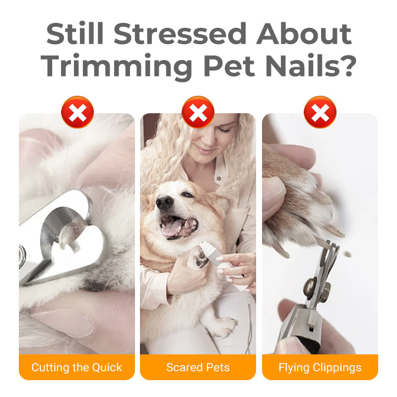 2-in-1 Electric Pet Nail Grinder & Clipper with LED Lights