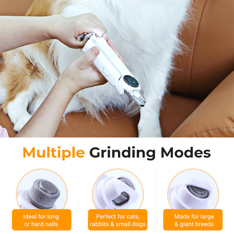 2-in-1 Electric Pet Nail Grinder & Clipper with LED Lights
