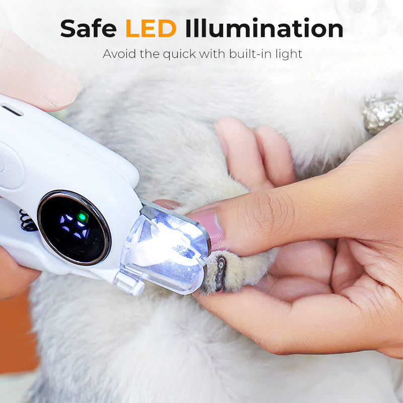 2-in-1 Electric Pet Nail Grinder & Clipper with LED Lights