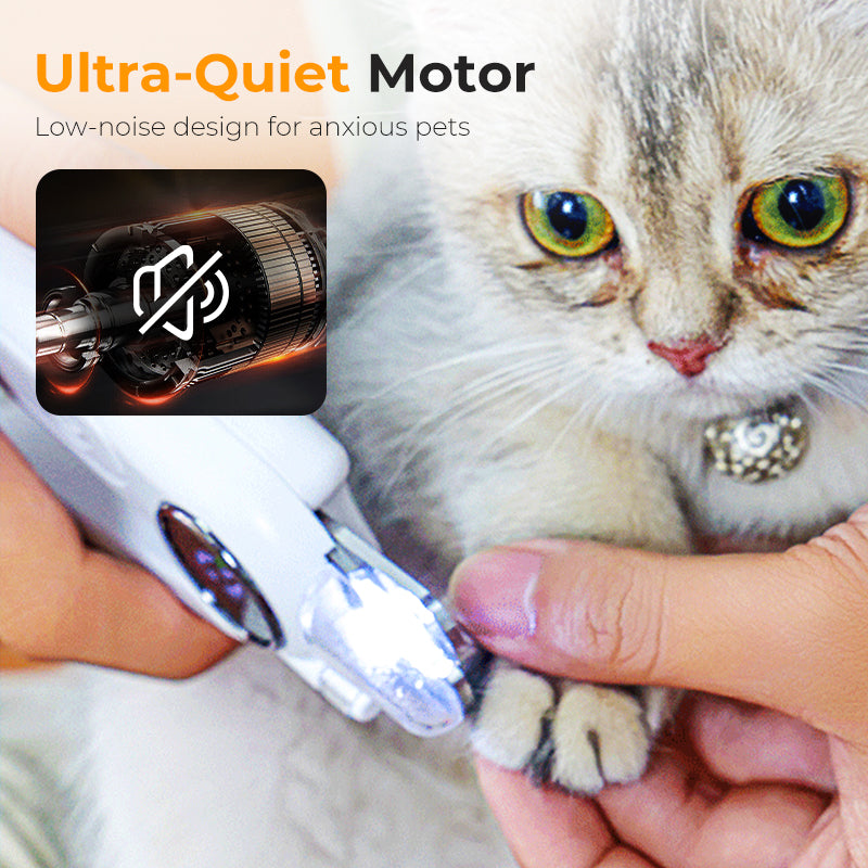 2-in-1 Electric Pet Nail Grinder & Clipper with LED Lights