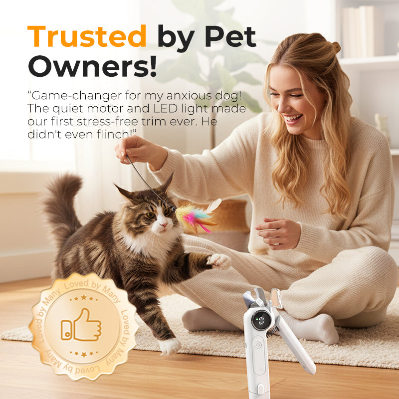 2-in-1 Electric Pet Nail Grinder & Clipper with LED Lights
