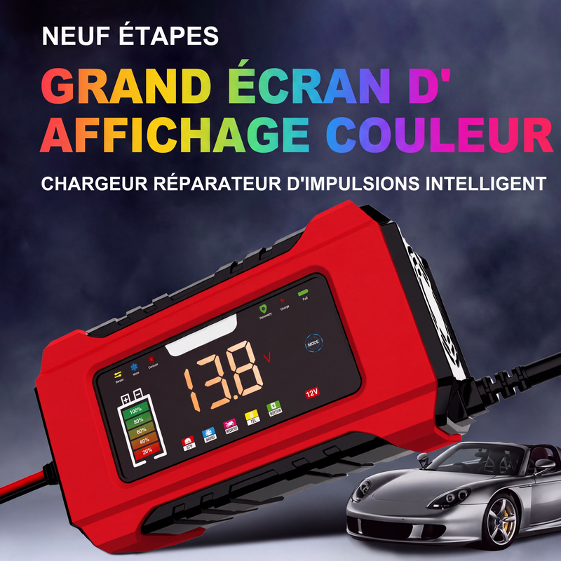 🔋 50% OFF NOW! 🚗 Smart Car Battery Charger – 9-Stage Charging, Pulse Repair & LCD Display – 12V 6A for Lead-Acid Batteries 🛡️