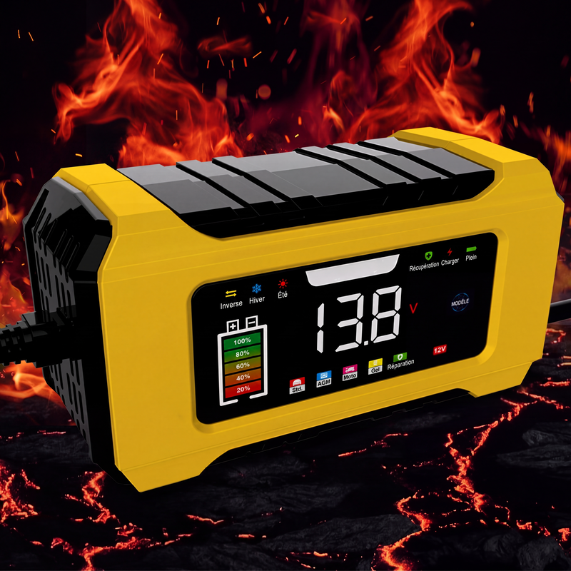 🔋 50% OFF NOW! 🚗 Smart Car Battery Charger – 9-Stage Charging, Pulse Repair & LCD Display – 12V 6A for Lead-Acid Batteries 🛡️