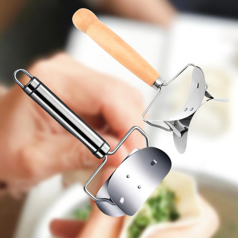 🥳HOT SALE🥳💞50K+ SOLD! Dumpling Cutter – From £5.99! Stainless steel, wood handle & even cuts. Perfect wrappers – grab yours! ✅