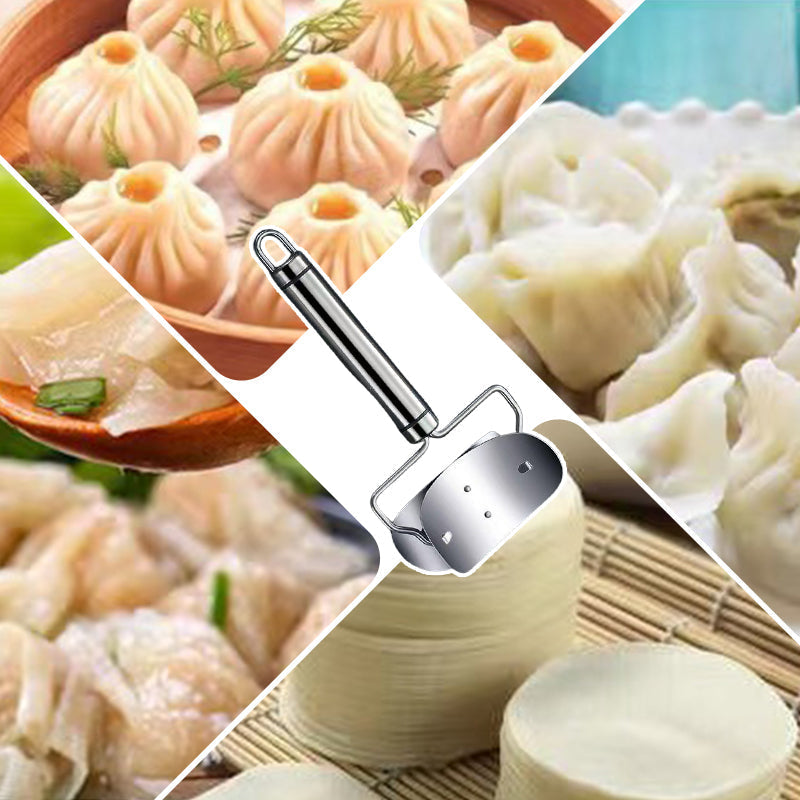 🥳HOT SALE🥳💞50K+ SOLD! Dumpling Cutter – From £5.99! Stainless steel, wood handle & even cuts. Perfect wrappers – grab yours! ✅