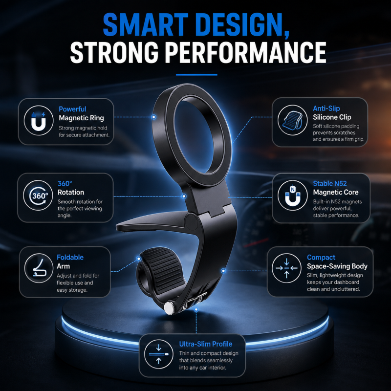 🥳HOT SALE🥳💞15K+ SOLD! Car Phone Mount – From £6.99! N52 magnets, 360° rotation & anti-slip. Secure drive – grab yours! ✅
