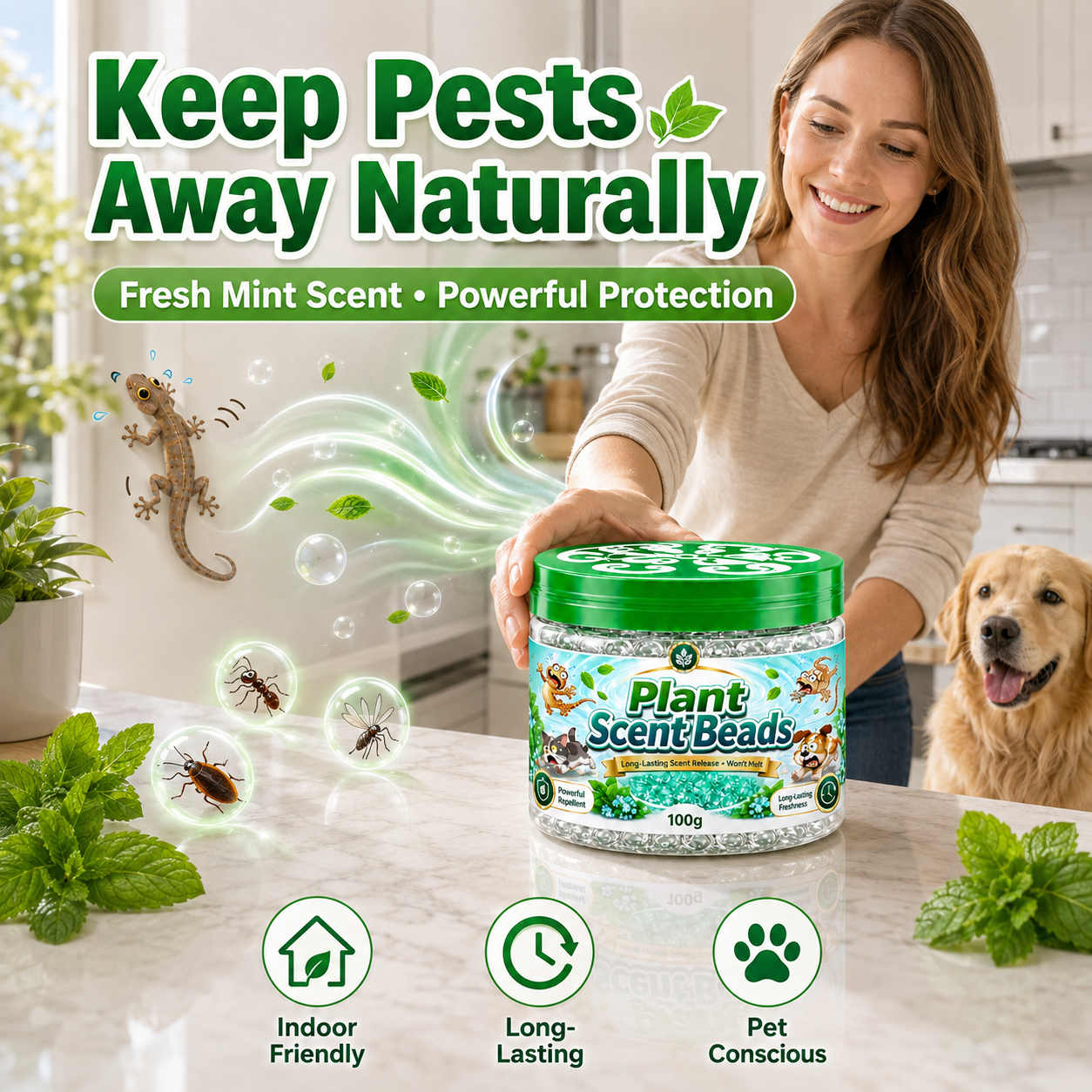 Natural Plant Gecko Repellent Gel Beads