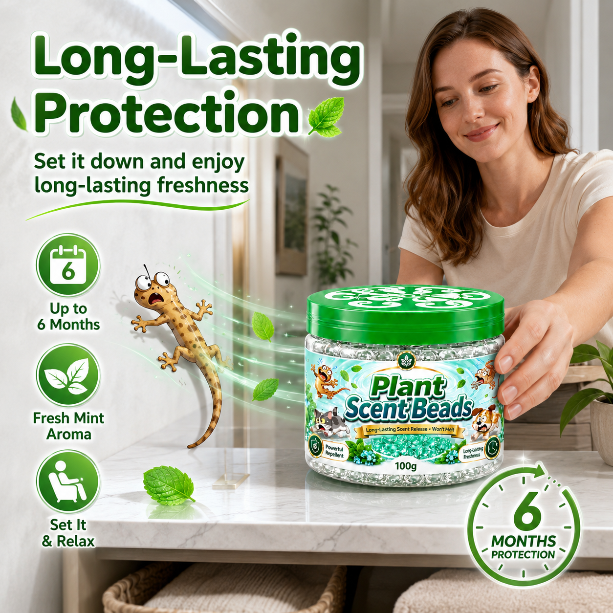 Natural Plant Gecko Repellent Gel Beads