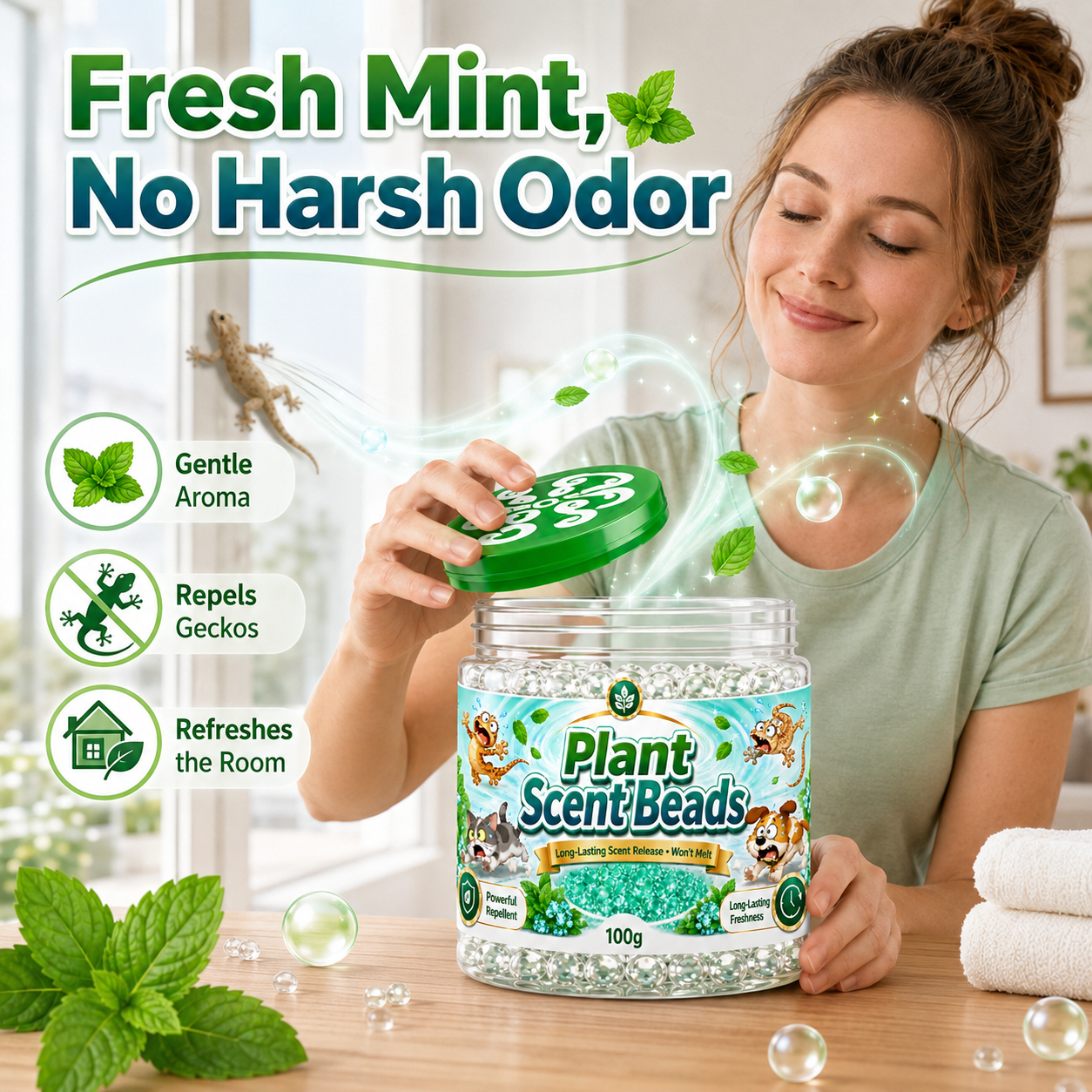 Natural Plant Gecko Repellent Gel Beads