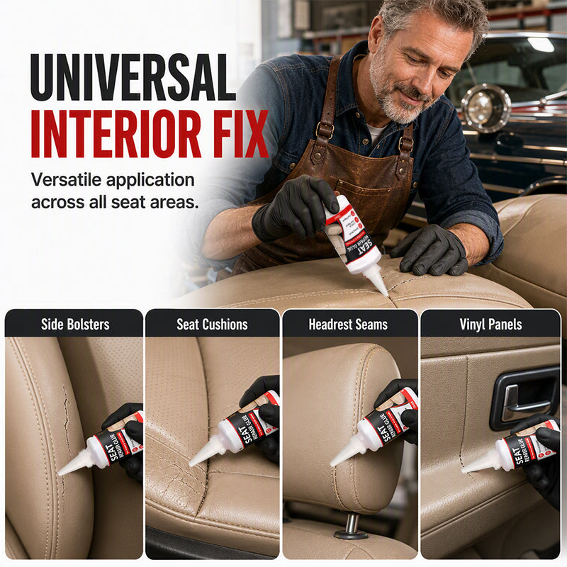 🚗57% OFF NOW! Quick Dry Car Seat Leather Repair Glue‑ Precision Nozzle Vinyl & Leather Adhesive, Permanent Bond Repair Glue for Car Seats, Sofas & Leather Furnitures
