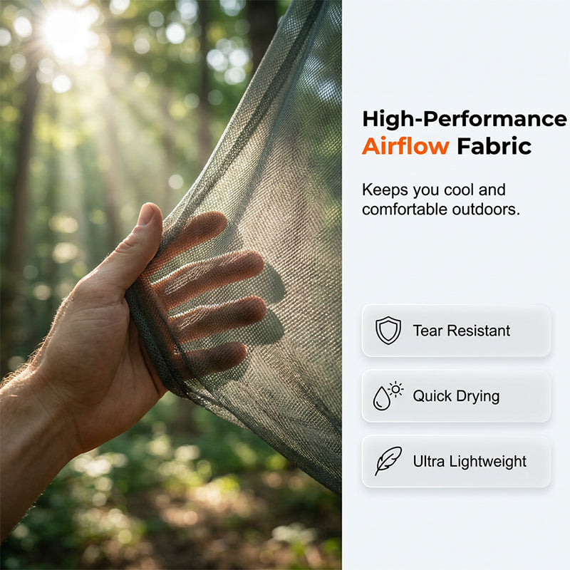 ⏰50% OFF – LAST CHANCE⏰ Portable Hammock with Mosquito Netting – Self-Supporting Canopy – Quick-Dry Fabric – Heavy-Duty Straps & Carabiners! 🔥