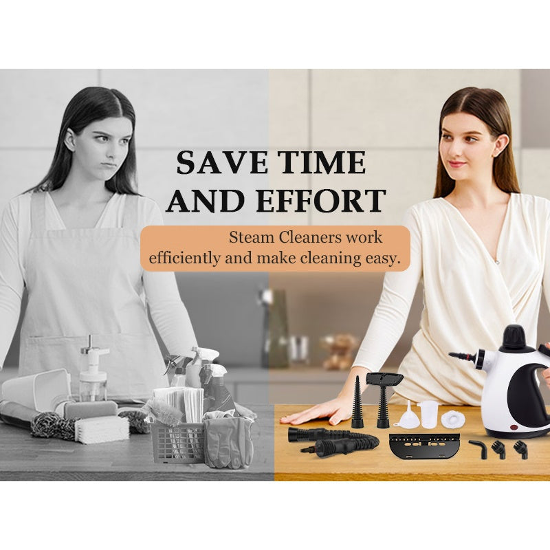 ⏰50% OFF – LAST CHANCE⏰ Handheld Pressurized Steam Cleaner Kit – 1200W Fast Heat – 10-Piece Set – Kills Germs, Eliminates Grease – Chemical-Free! 🔥