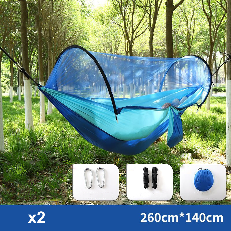 ⏰50% OFF – LAST CHANCE⏰ Portable Hammock with Mosquito Netting – Self-Supporting Canopy – Quick-Dry Fabric – Heavy-Duty Straps & Carabiners! 🔥