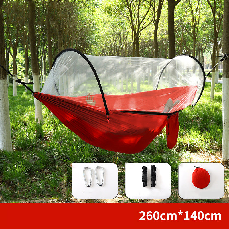 ⏰50% OFF – LAST CHANCE⏰ Portable Hammock with Mosquito Netting – Self-Supporting Canopy – Quick-Dry Fabric – Heavy-Duty Straps & Carabiners! 🔥