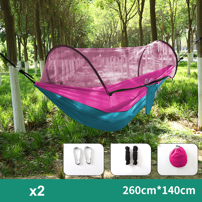 ⏰50% OFF – LAST CHANCE⏰ Portable Hammock with Mosquito Netting – Self-Supporting Canopy – Quick-Dry Fabric – Heavy-Duty Straps & Carabiners! 🔥