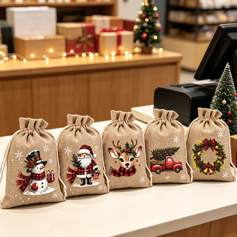 🎄HOT SALE!Christmas Drawstring Gift Bags 🧦🎅
