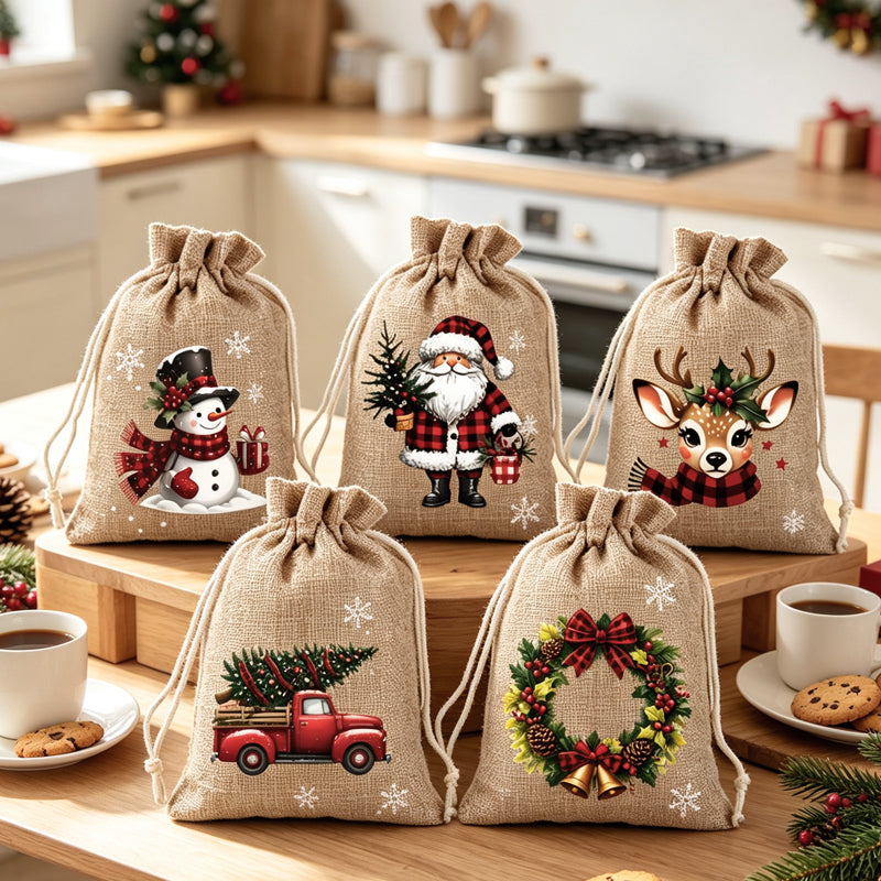 🎄HOT SALE!Christmas Drawstring Gift Bags 🧦🎅