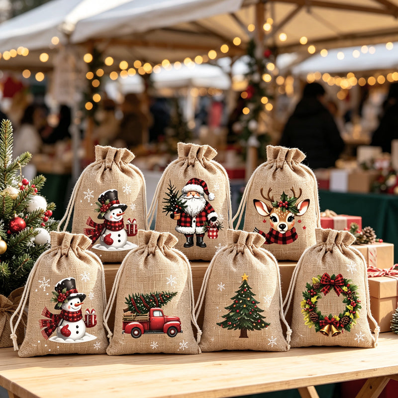 🎄HOT SALE!Christmas Drawstring Gift Bags 🧦🎅