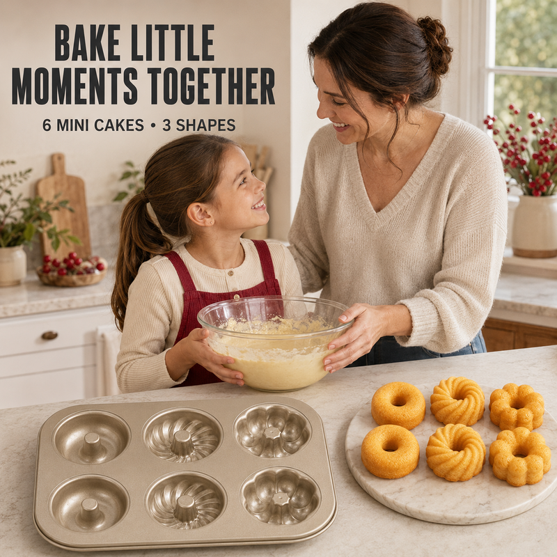 🥳HOT SALE🥳💞10K+ SOLD! Mini Bundt Pan – From £9.99! 3 shapes, non-stick & carbon steel. Bake beautiful treats – grab yours! ✅