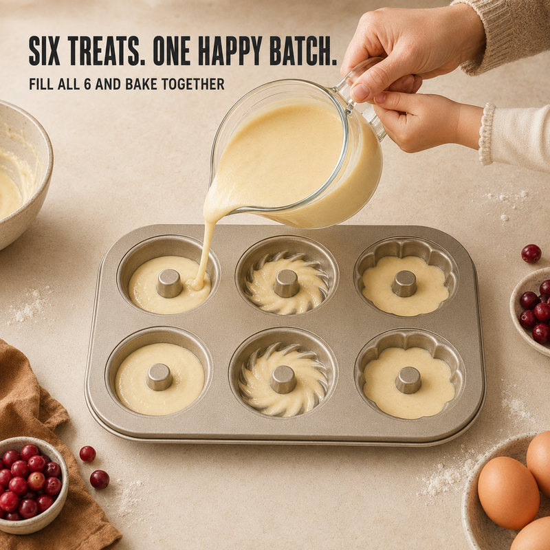 🥳HOT SALE🥳💞10K+ SOLD! Mini Bundt Pan – From £9.99! 3 shapes, non-stick & carbon steel. Bake beautiful treats – grab yours! ✅