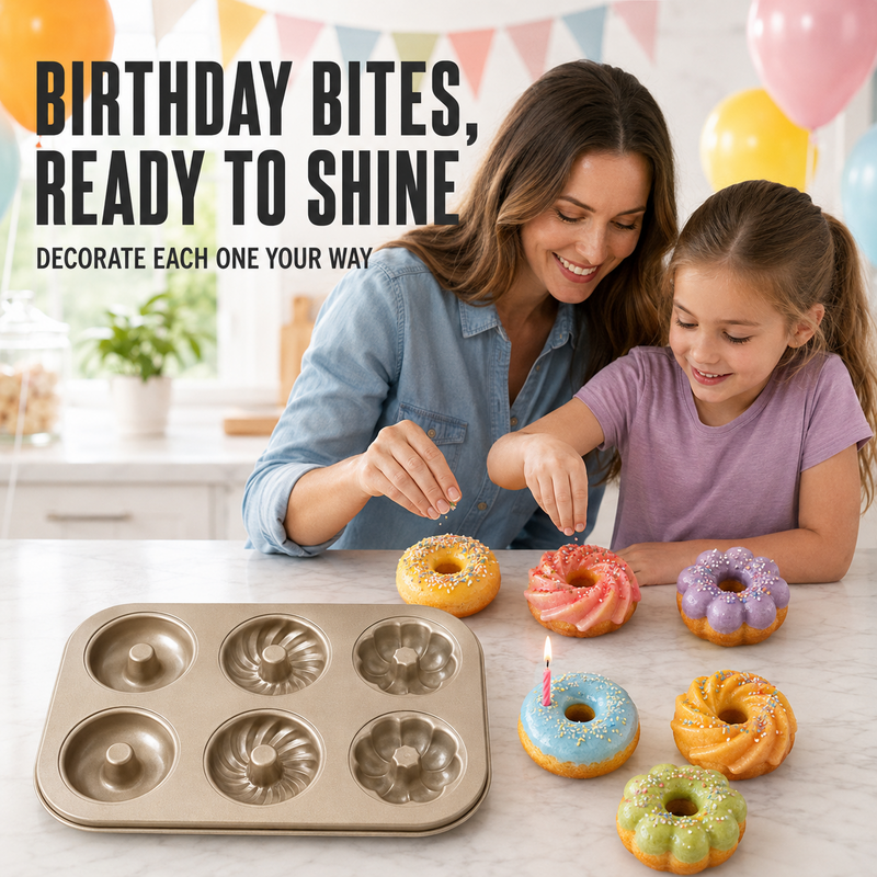 🥳HOT SALE🥳💞10K+ SOLD! Mini Bundt Pan – From £9.99! 3 shapes, non-stick & carbon steel. Bake beautiful treats – grab yours! ✅