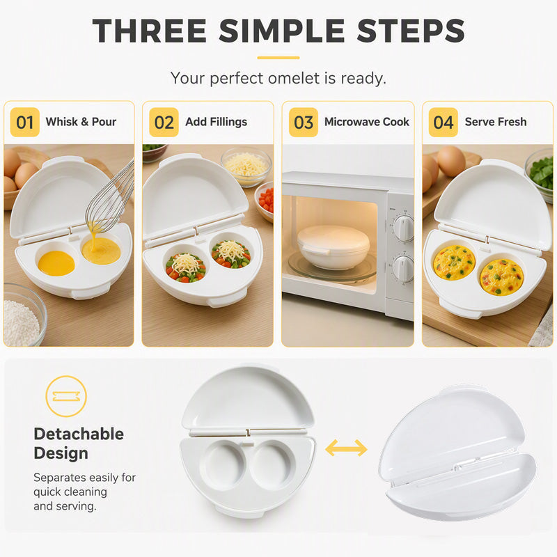 🥳2026 HOT SALE🥳💞50K+ SOLD! 🍳⚡ 50% OFF + BUY MORE, SAVE MORE! Microwave Omelet Cooker – 2-in-1 makes omelets & egg cups in minutes. Premium eco-friendly PP – safe, durable & BPA-free. From £6.99 – stock up for quick healthy breakfasts! 🧼✅