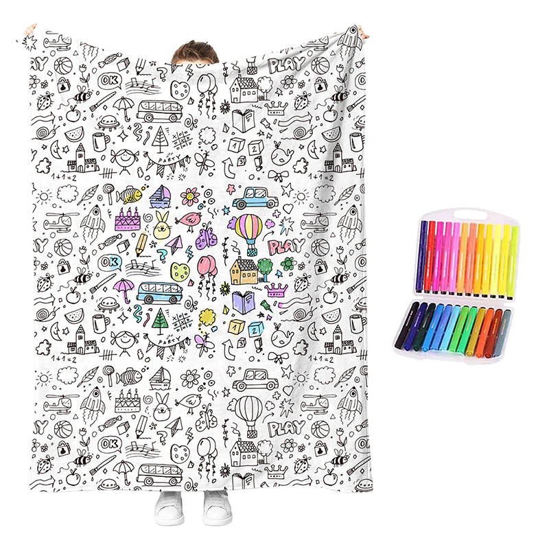 🎨 LIMITED‑TIME 50% OFF! 💛 DIY Coloring Blanket Kit – Soft, Washable, Creative‑Fun ✨