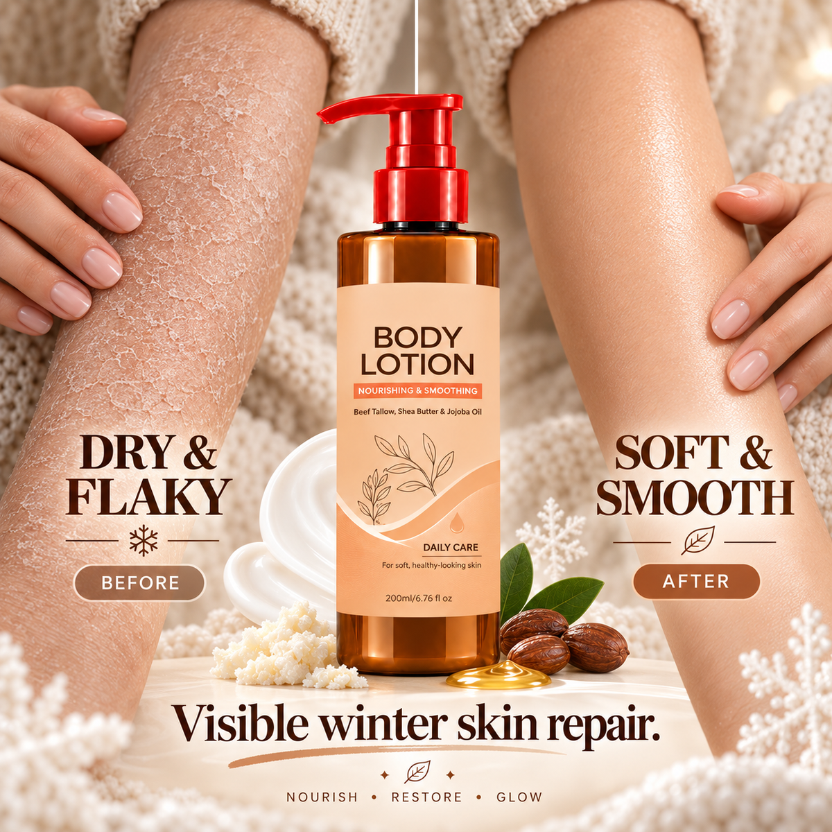 🔥 Sale now on! Hydrating daily body lotion – lightweight, fast-absorbing, all skin types. 🧴💧