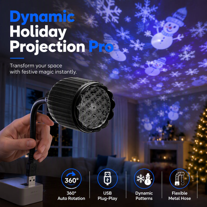 🔥 Sale now on! USB snowflake projector – moving snow, plug into any port. ❄️🎅