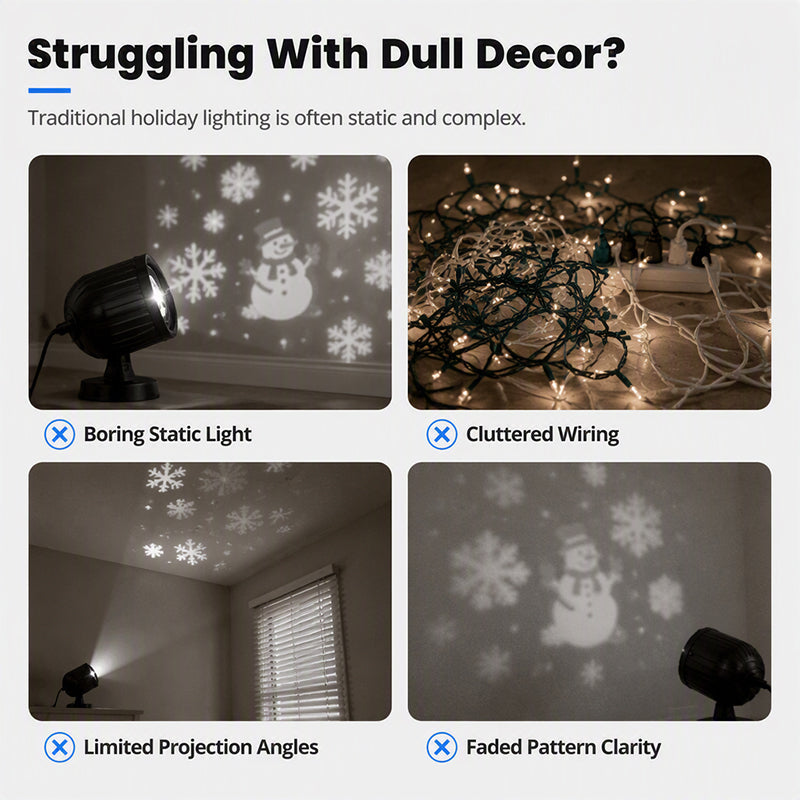 🔥 Sale now on! USB snowflake projector – moving snow, plug into any port. ❄️🎅