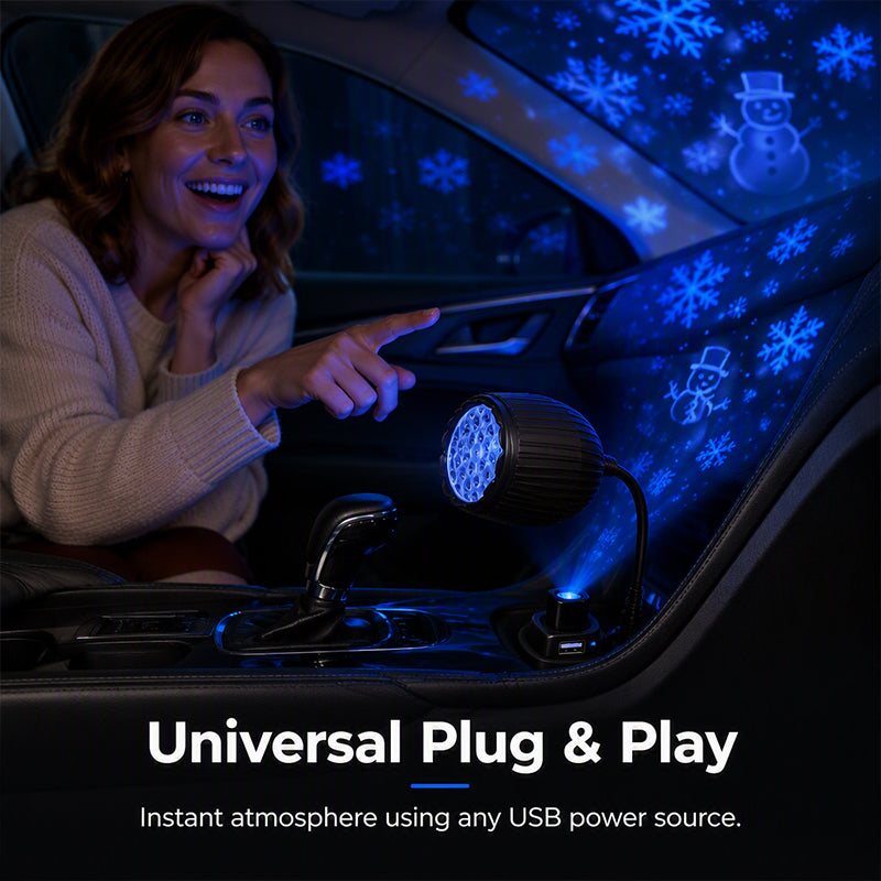 🔥 Sale now on! USB snowflake projector – moving snow, plug into any port. ❄️🎅