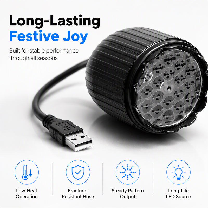 🔥 Sale now on! USB snowflake projector – moving snow, plug into any port. ❄️🎅