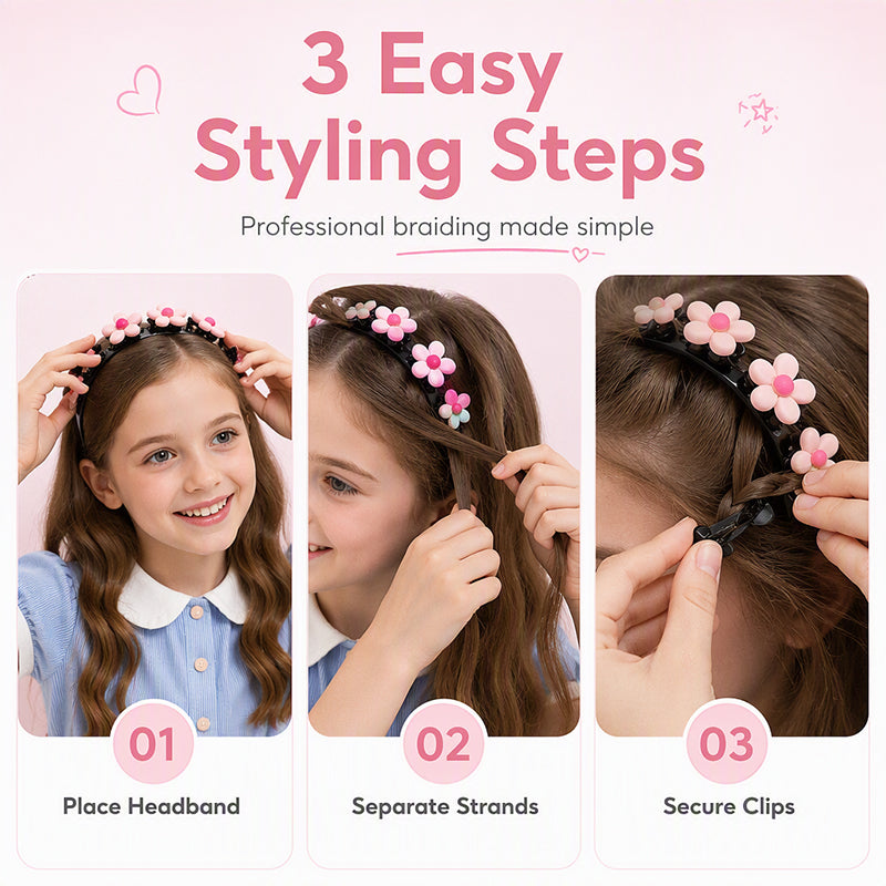 🎀 BUY 1 GET 1 FREE! 🌺 Kids Braided Hairpin – Easy 5‑min styling & cute cartoon designs ✨