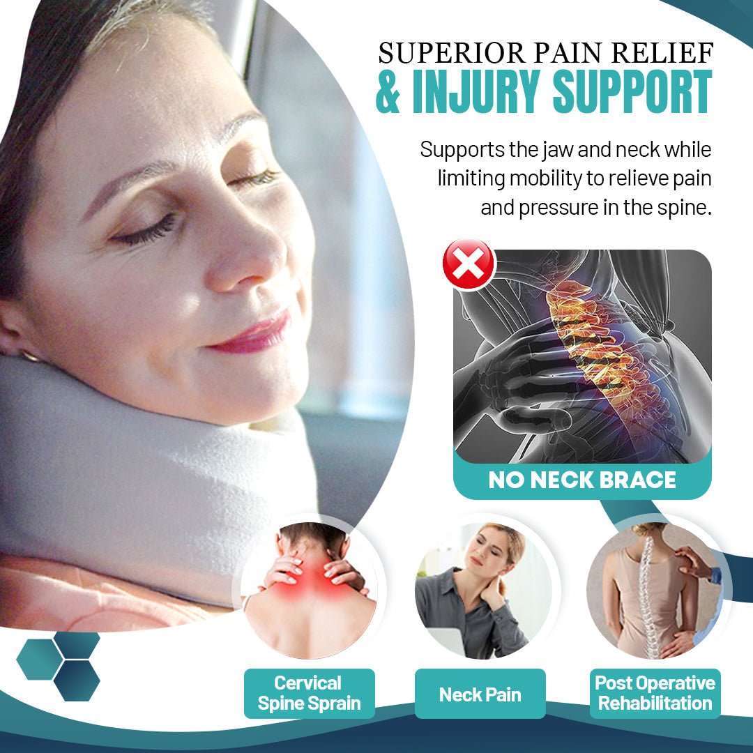 Adjustable Neck Support Brace - Relieves Neck Pain and Spine Pressure