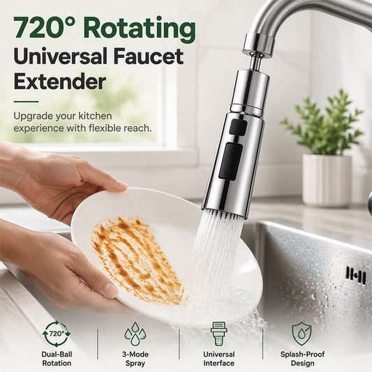 🏆 Last Day Special Price £9.99! 🔥Free tap connector🎁Universal Rotating Kitchen Faucet Nozzle