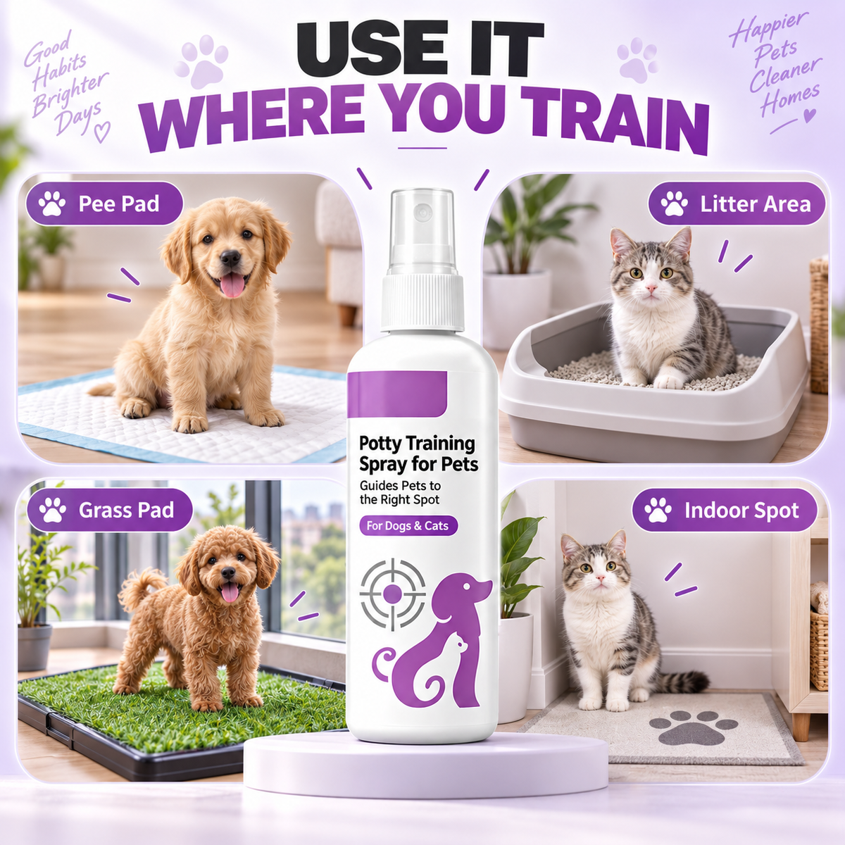 🥳HOT SALE🥳💞10K+ SOLD! Potty Training Spray – From £6.99! Guides pets, safe & easy spray. Cleaner home – grab yours! ✅