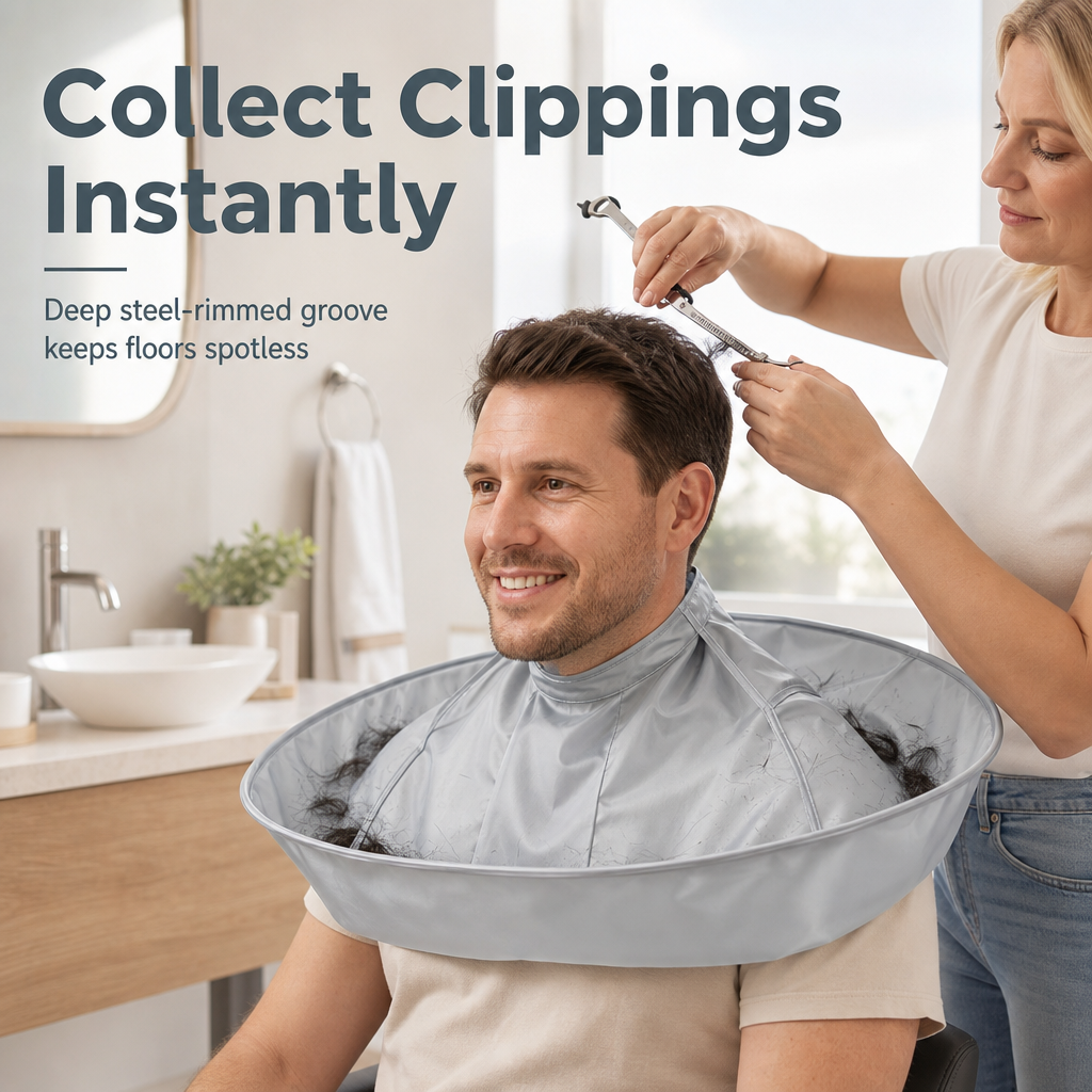 🥳HOT SALE🥳💞50K+ SOLD! Hair Cutting Cape – From £9.99! Built-in groove, waterproof & odorless. Mess-free cuts – grab yours! ✅