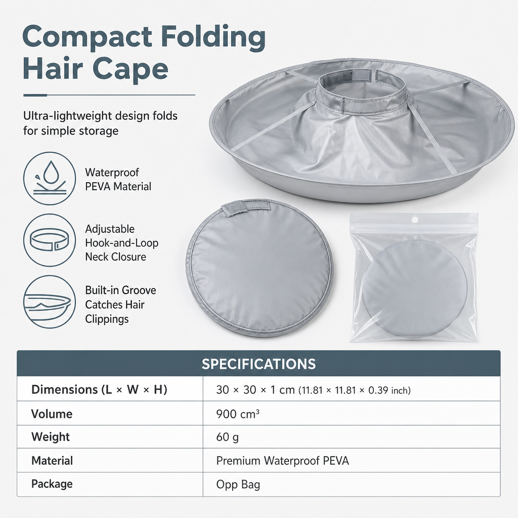🥳HOT SALE🥳💞50K+ SOLD! Hair Cutting Cape – From £9.99! Built-in groove, waterproof & odorless. Mess-free cuts – grab yours! ✅