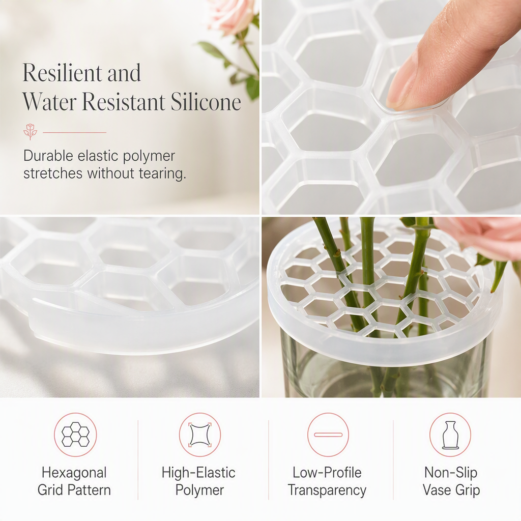 🥳HOT SALE🥳💞50K+ SOLD! Flower Grid – From £3.99! Elastic silicone, hexagonal slots & reusable. Perfect bouquets – grab yours! ✅