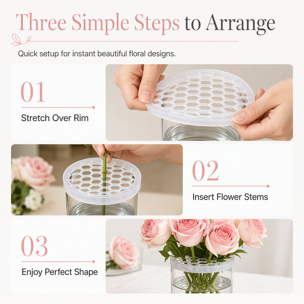🥳HOT SALE🥳💞50K+ SOLD! Flower Grid – From £3.99! Elastic silicone, hexagonal slots & reusable. Perfect bouquets – grab yours! ✅