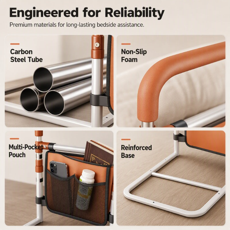 🥳HOT SALE🥳💞50K+ SOLD! Bed Assist Rail – From £59.99! Carbon steel, dual-grip & 6-level height. Safe bedside – grab yours! ✅