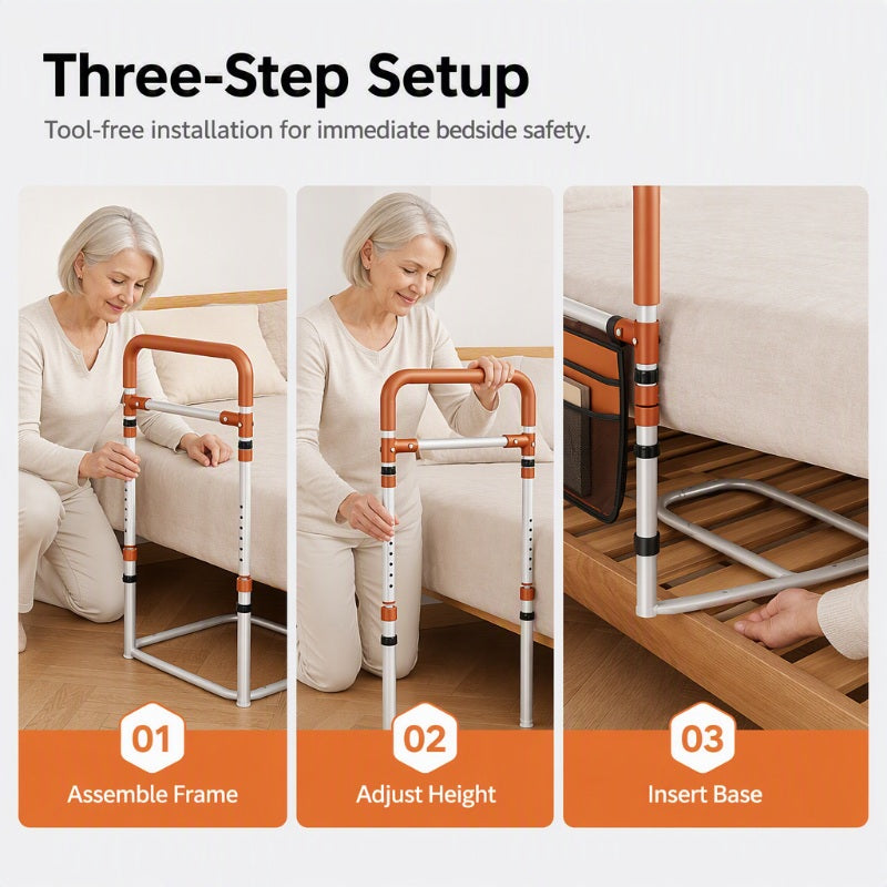 🥳HOT SALE🥳💞50K+ SOLD! Bed Assist Rail – From £59.99! Carbon steel, dual-grip & 6-level height. Safe bedside – grab yours! ✅