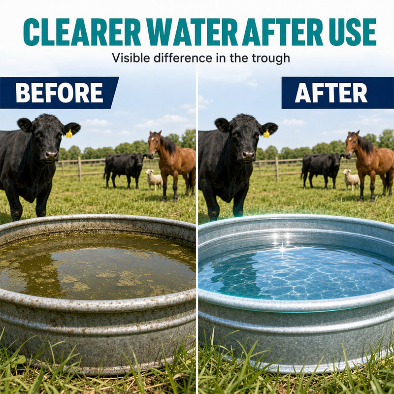 🧼 Livestock Water Tank Cleaning Tablets – 💧 Fast-Dissolving Trough & Water Container Cleaner
