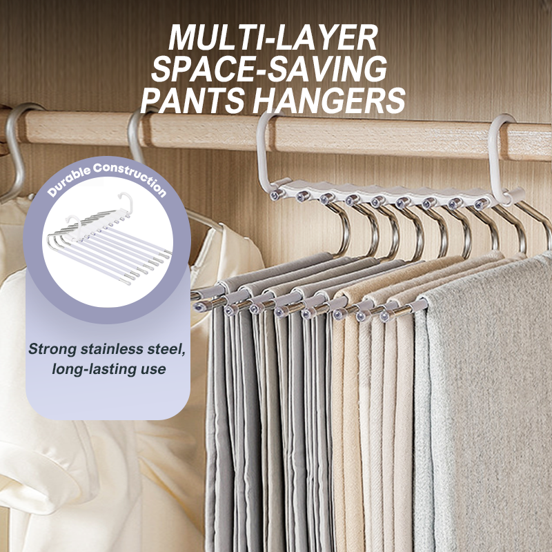 🥳HOT SALE🥳💞50K+ SOLD! Pants Hanger – From £9.99! Multi-layer, anti-slip & 5kg load. Tidy closet – grab yours! ✅