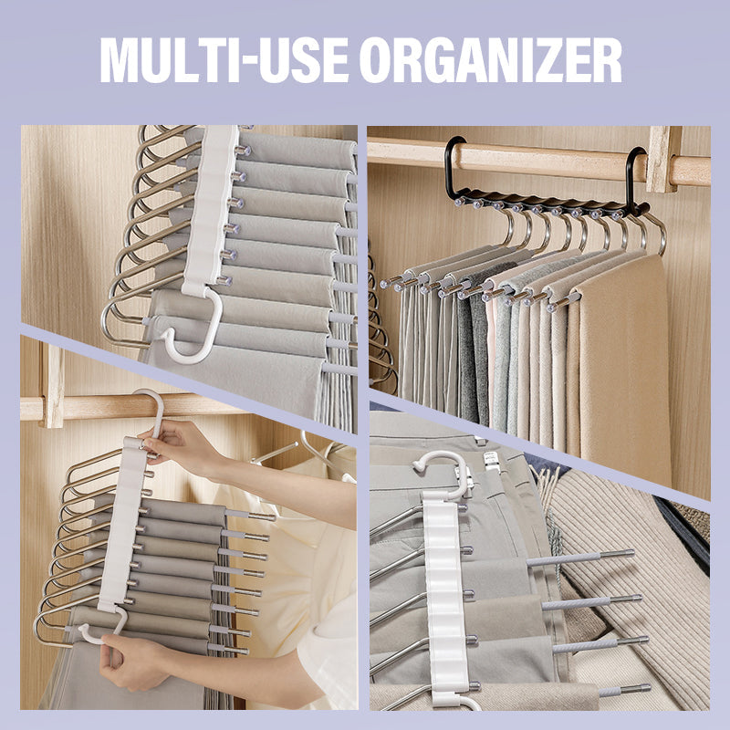 🥳HOT SALE🥳💞50K+ SOLD! Pants Hanger – From £9.99! Multi-layer, anti-slip & 5kg load. Tidy closet – grab yours! ✅