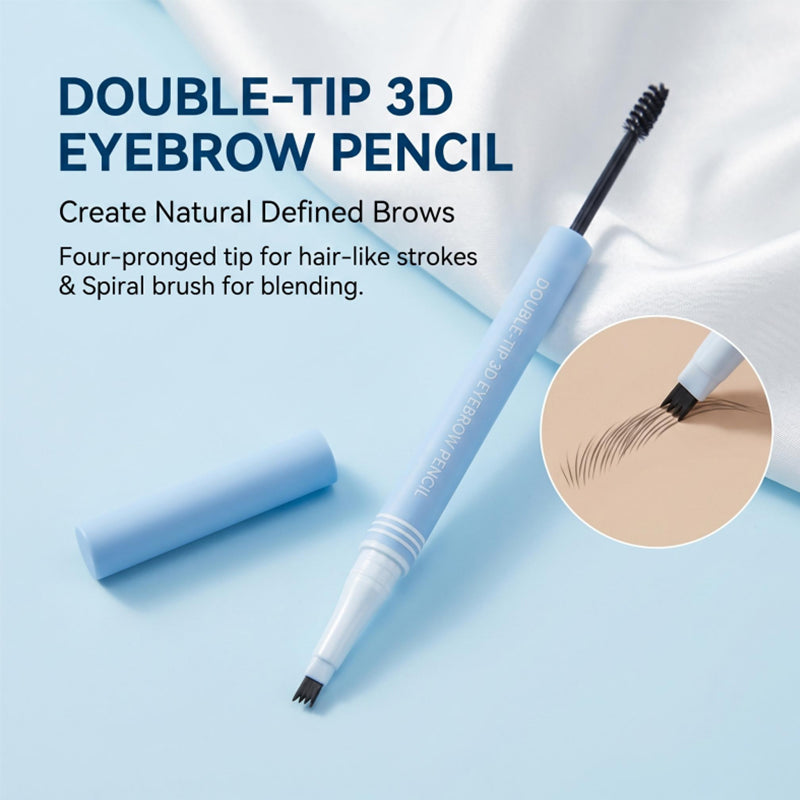 ⏰50% OFF – LAST CHANCE⏰ Double-Head Eyebrow Pencil – Sketch & Groom, Natural 3D Look – Silky Smooth, Long-Lasting – Universal Skin! 🔥